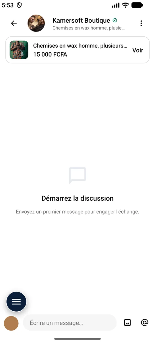 Messagerie — Échanger avec le vendeur.