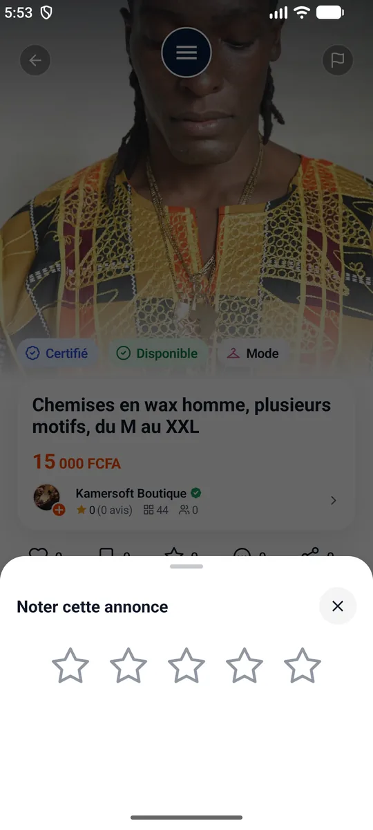 Interactions — J’aime, favoris, notes, commentaires, partage.